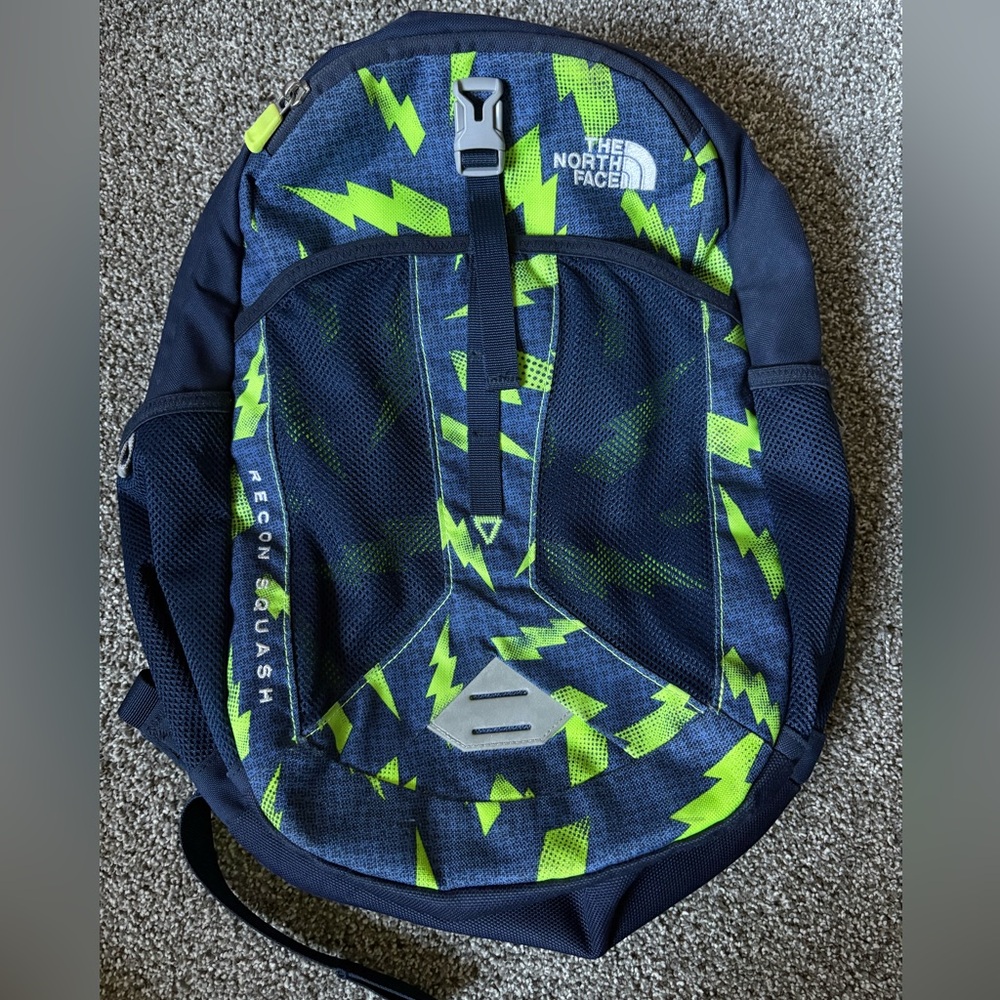 The North Face Kids Backpack - Navy and Neon Green